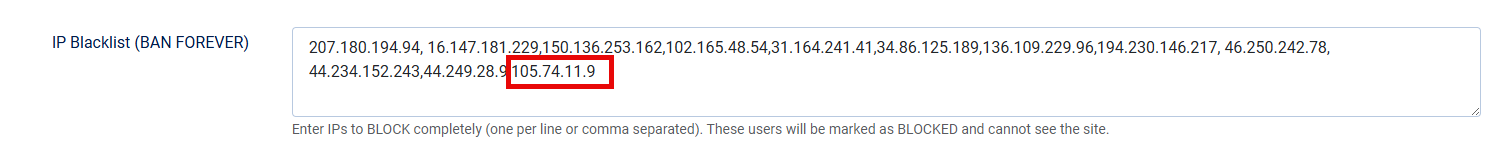 Joomla security component automatically adding a malicious IP to the global blacklist settings without human intervention