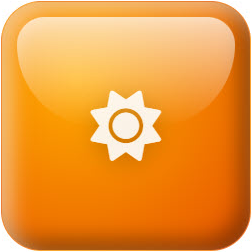 Vibrant orange glossy button theme for DCH visitor analytics